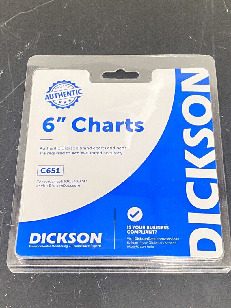 New DICKSON C651 Circular Chart Paper, 6 In
