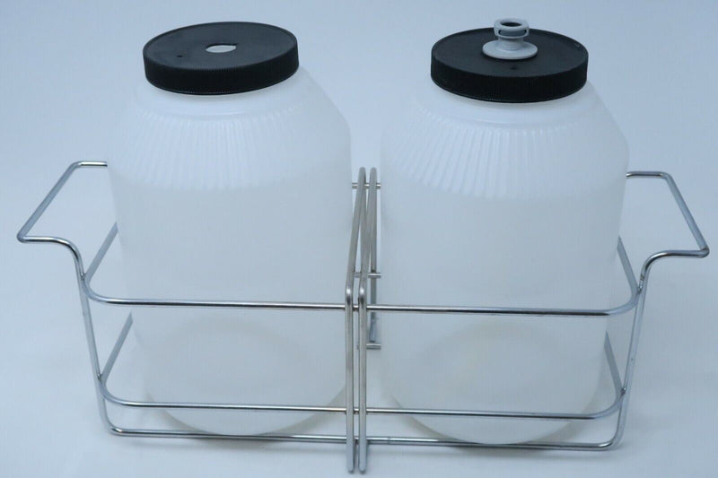 2X Laboratory Washer Bottles with Caps, Quick connector, & Metal Tray Holder