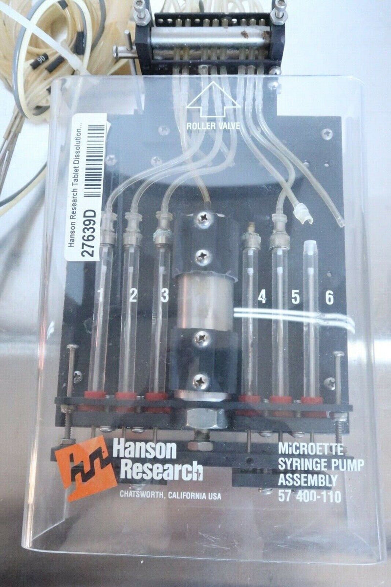 Hanson Research Tablet Dissolution 57-400-110 Microette syringe pump assembly