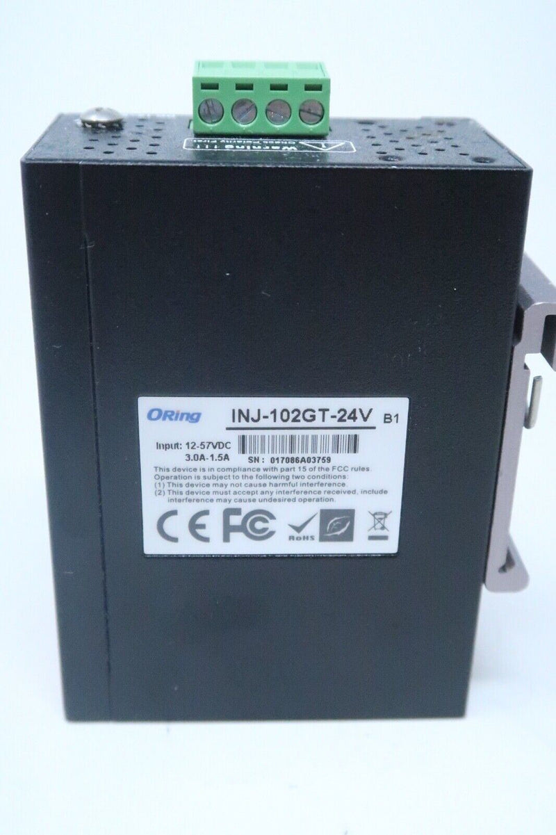 ORING INJ-102GT-24V PoE Injector, Ethernet Ports