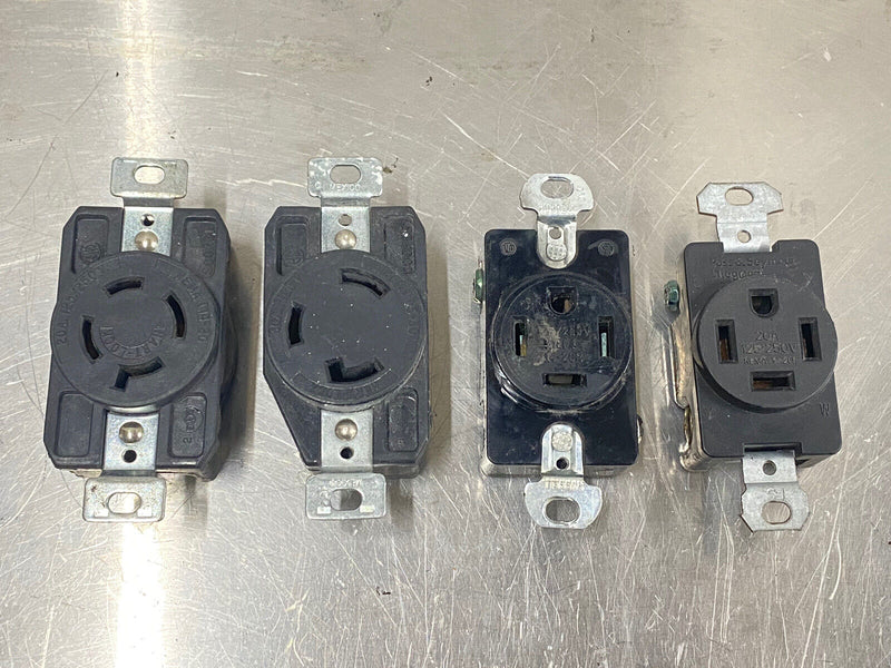Lot 4 Pcs - assorted Electric Electricity Outlets - Hubbell, Pass & Seymour