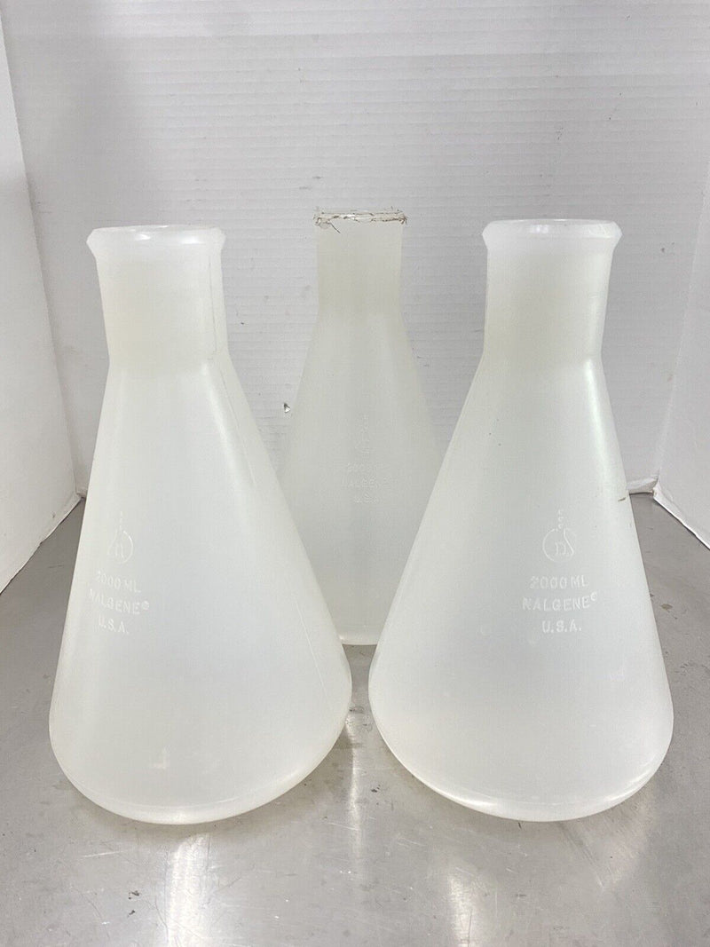 3x Nalgene Laboratory Plastic Erlenmeyer 2L Bottle