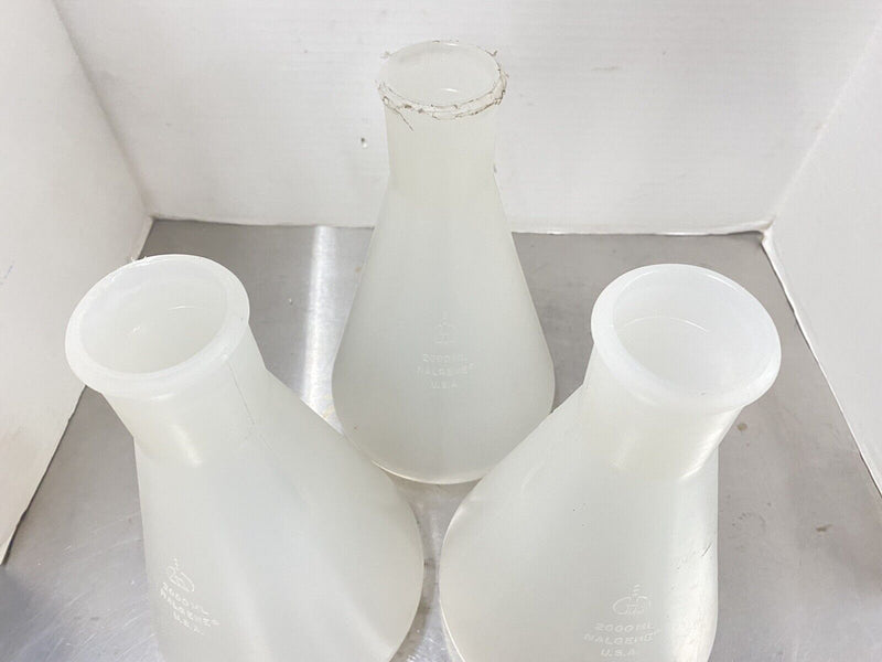 3x Nalgene Laboratory Plastic Erlenmeyer 2L Bottle