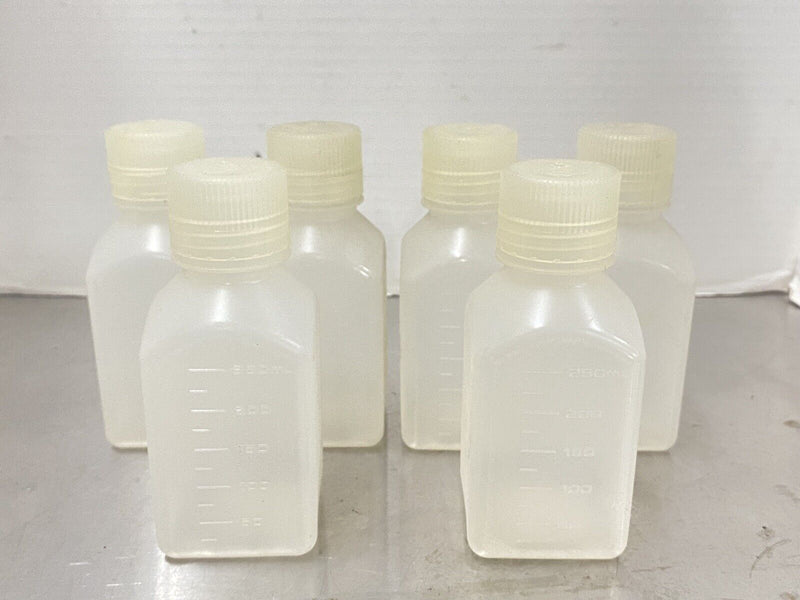 6x Nalgene Laboratory PP Plastic 250ml Bottle with Cap