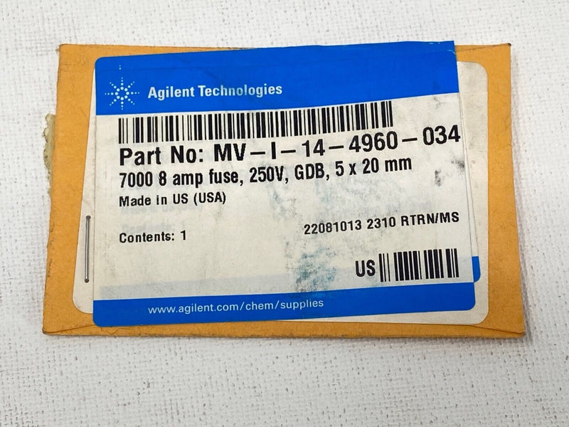 NEW Agilent MV-I-14-4960-034 Teledyne Isco 7000 8 amp fuse, 250V, GDB, 5 x 20mm