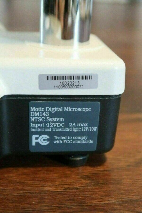 Motic DM143 Digital Stereo Microscope (10-40x) with Incident & Transmitted Light