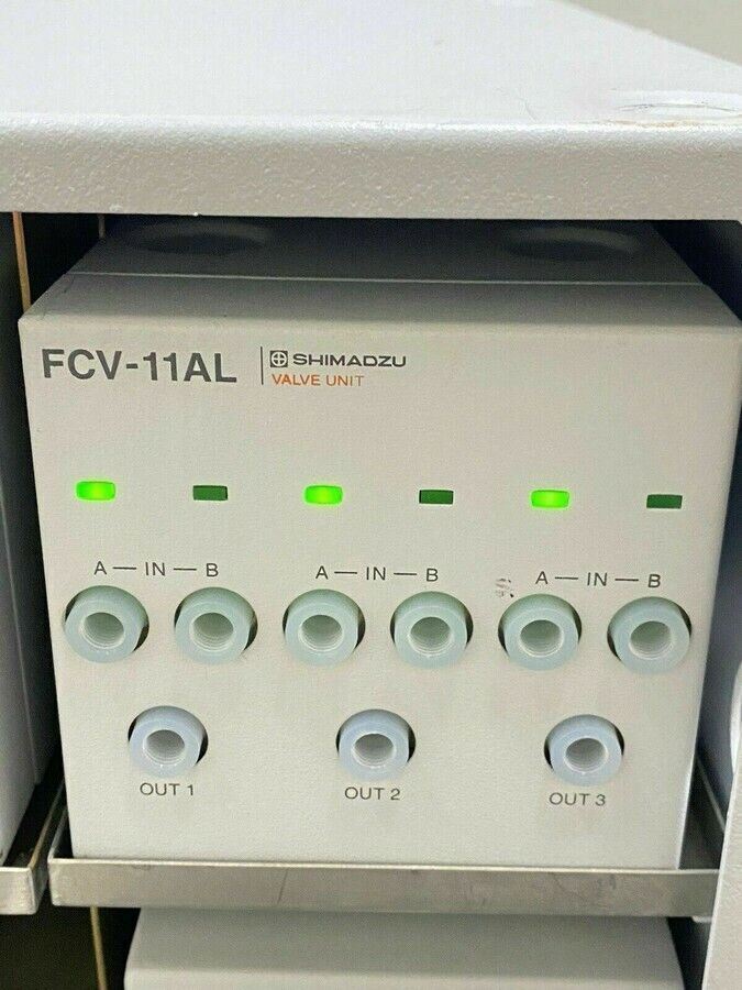 Shimadzu Optionbox-L with 2X FCV-14AH & 1X FCV-11AL Valve Units, HPLC Accessory