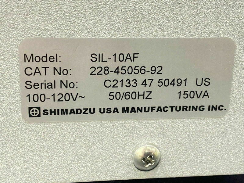 Shimadzu SIL-10AF Auto Injector, Syringe Unit for HPLC, (228-45056-92)