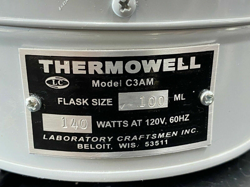 THERMOWELL C3AM Round Bottom Flask, Size 100mL, Heated Temperature Mantle Unit