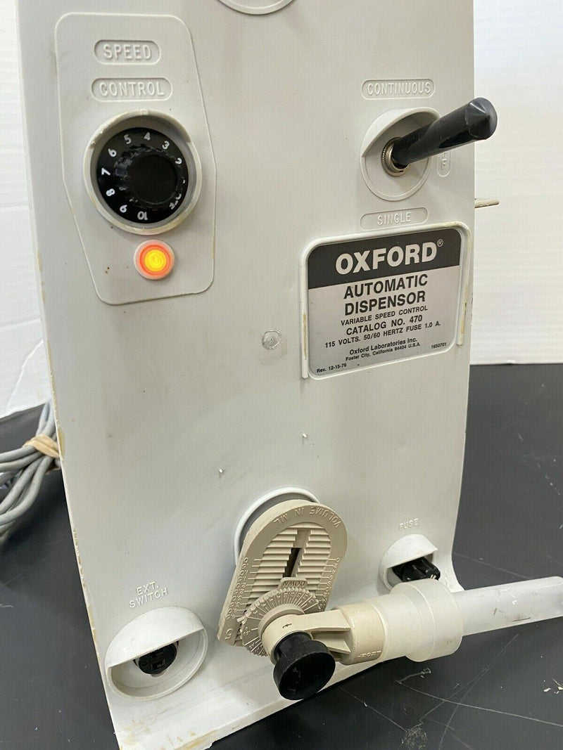 OXFORD 470 Variable Speed Control - Automatic Dispensor / Dispenser Lab Pump