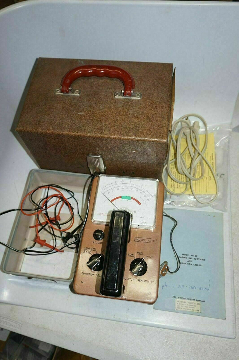 Moisture Register PM-8 - Vintage Portable Paper Moisture Meter, PM8F, H-10 Dial