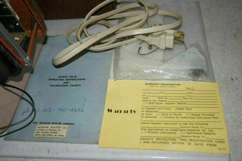 Moisture Register PM-8 - Vintage Portable Paper Moisture Meter, PM8F, H-10 Dial