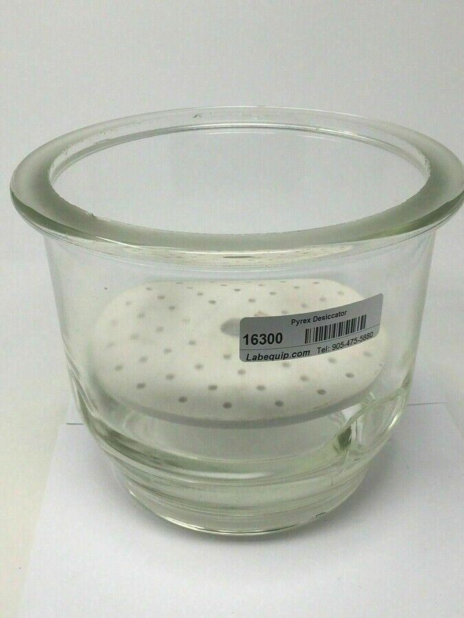 Pyrex 210mm I.D. Laboratory Glass Desiccator with Ceramic Plate Insert, no Lid
