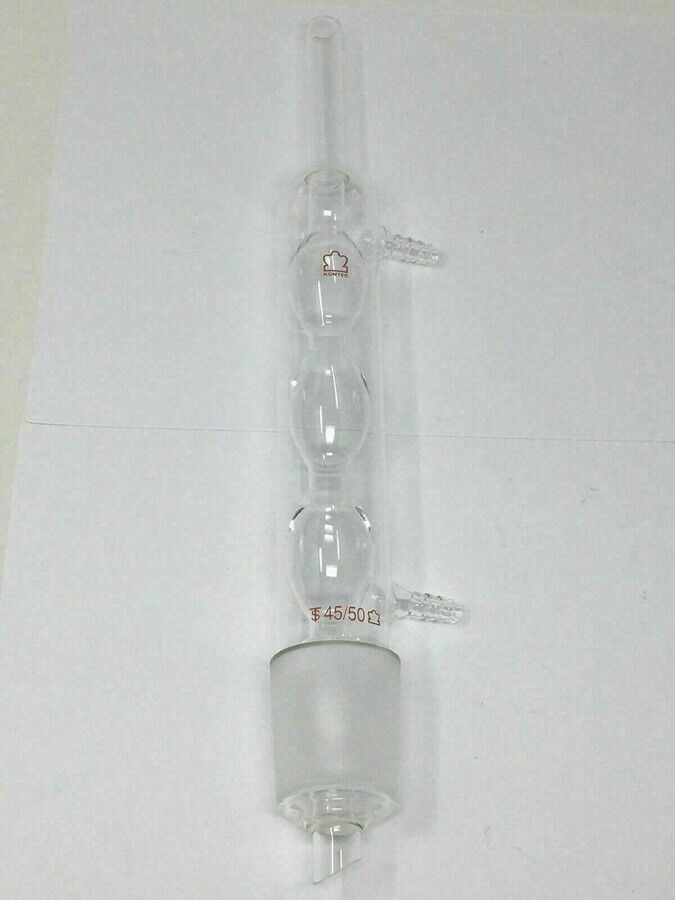 New Kimble KONTES Glass Allihn Condenser Evaporator 45/50 Soxhlet Extractor Tube