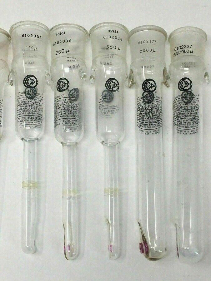 12Pcs Coulter Apertures Orifice Glass Tubes for Blood Cell Counter, Various Size