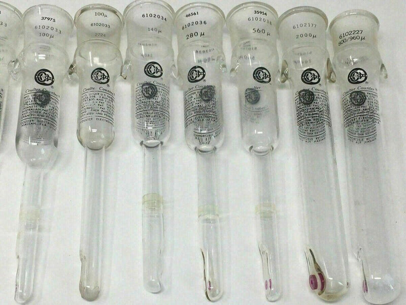 12Pcs Coulter Apertures Orifice Glass Tubes for Blood Cell Counter, Various Size