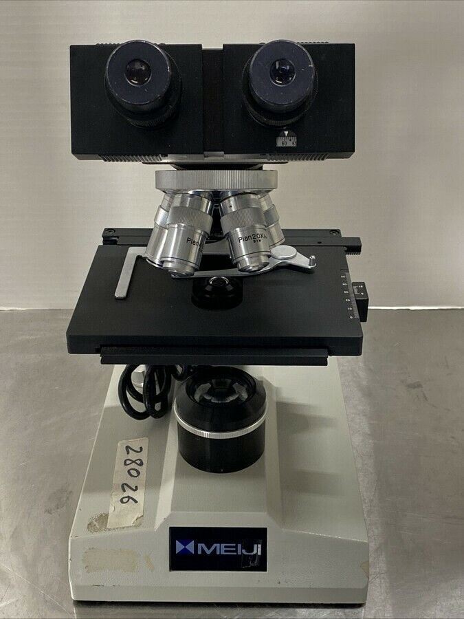 MEIJI TECHNO Compound Binocular Vintage Microscope + 100x 40x 20x 10x Objectives