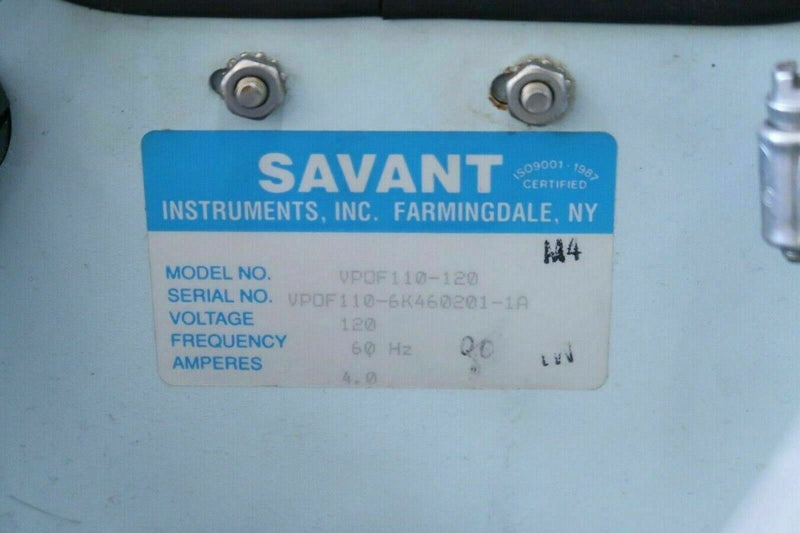 Savant VPOF110 / VPOF110-120 Oil Filter Recirculating Vacuum Pump, 120 Volts