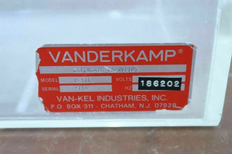 Vanderkamp W-1112 Tablet Dissolution 24" x 12" x 9" Bath, Plastic Bin Reservoir
