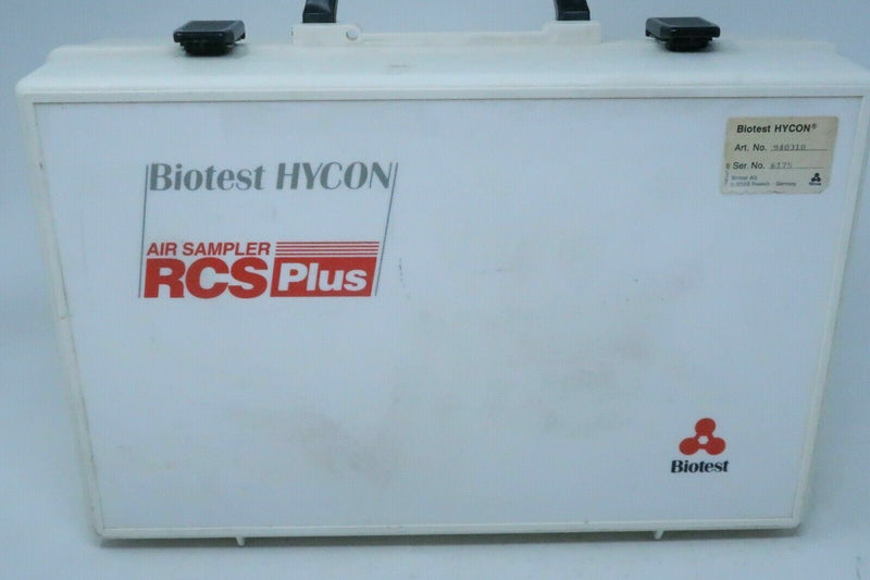 Biotest 940310 Hycon RCS Plus Air Sampler w/ Carrying Case & Certificate of Cal