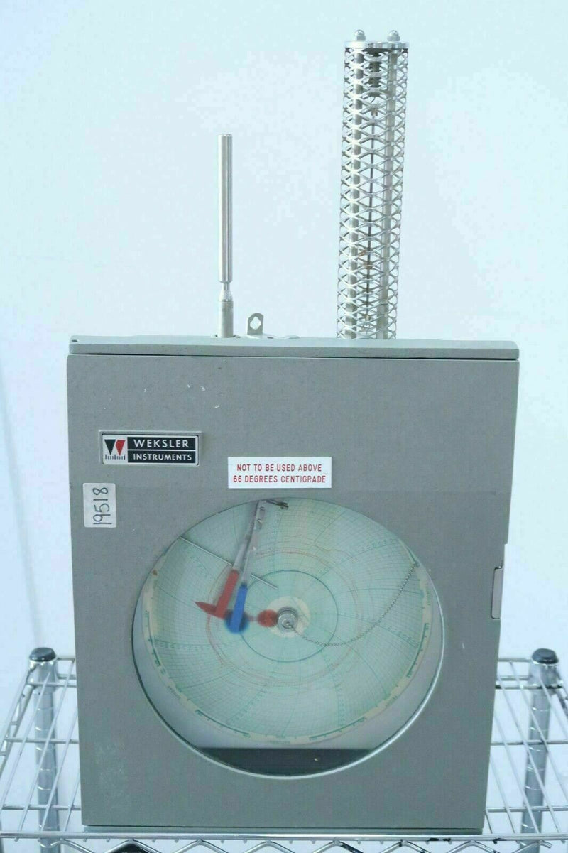 Weksler R0T2W Laboratory Circular Chart Temperature, 7-Day Data Recorder