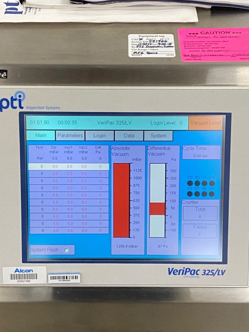 PTI  Inspection System VeriPac 325/LV Micro Leak Detector, Model: P325 LV