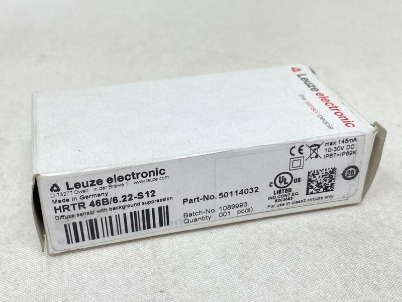 NEW Leuze electronic HRTR 46B/6.22-S12 : Diffuse Laser Sensor - 50114032