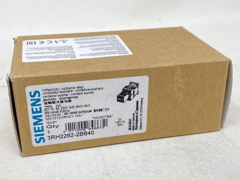NEW Siemens 3RH2262-2BB40 Auxiliary Contactor