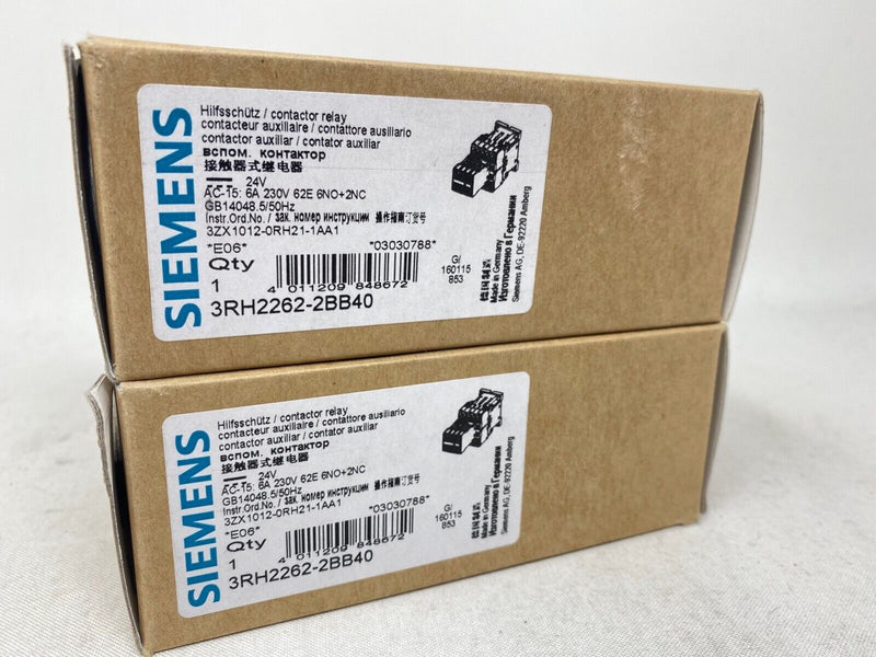 NEW Siemens 3RH2262-2BB40 Auxiliary Contactor