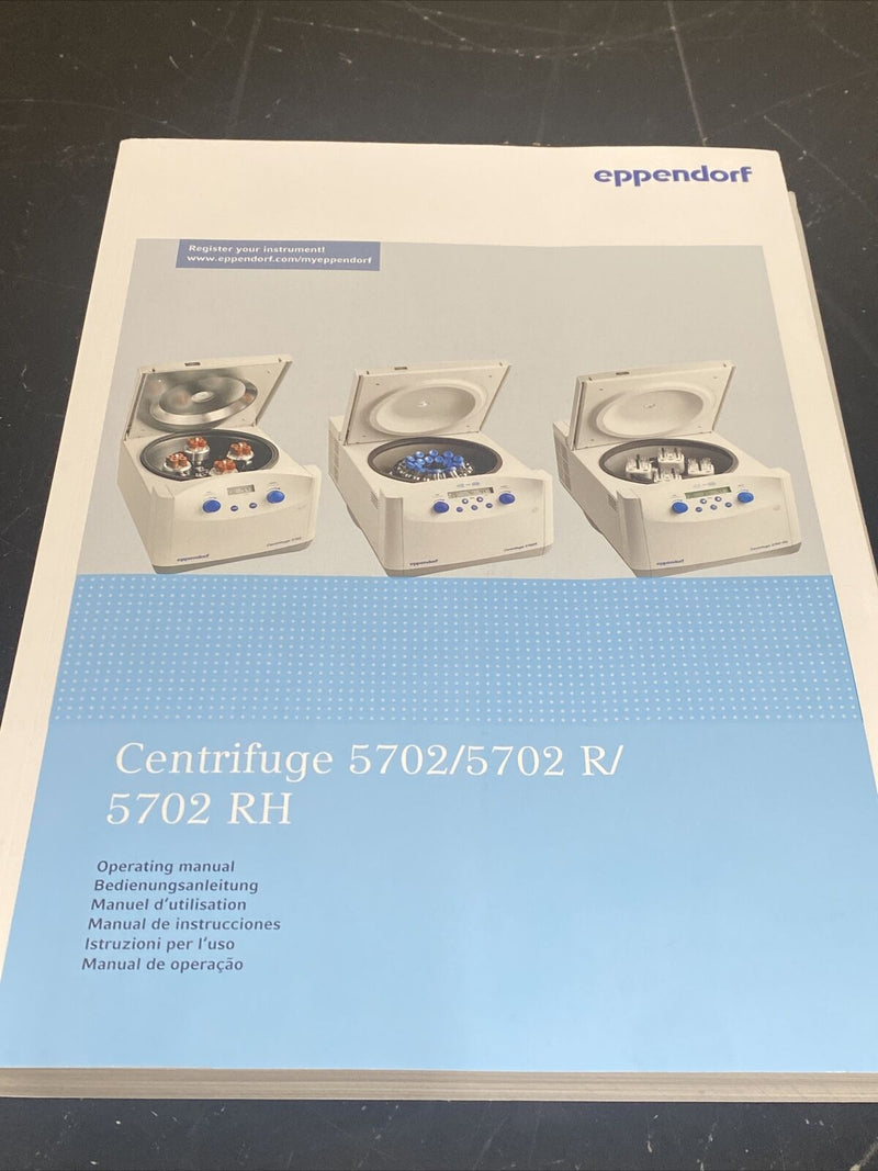 Eppendorf centrifuge 5702/5702R/5702RH - Instruction Book / Manual / User Guide