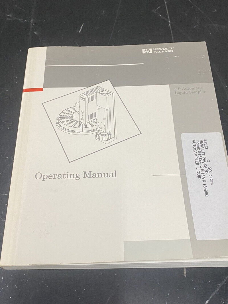 Hewlett Packard HP Automatic liquid sampler - User Guide / Manual