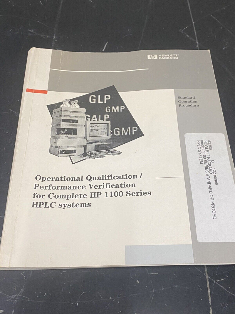 Hewlett Packard Performance verification HP 1100 HPLC - User Guide / Manual