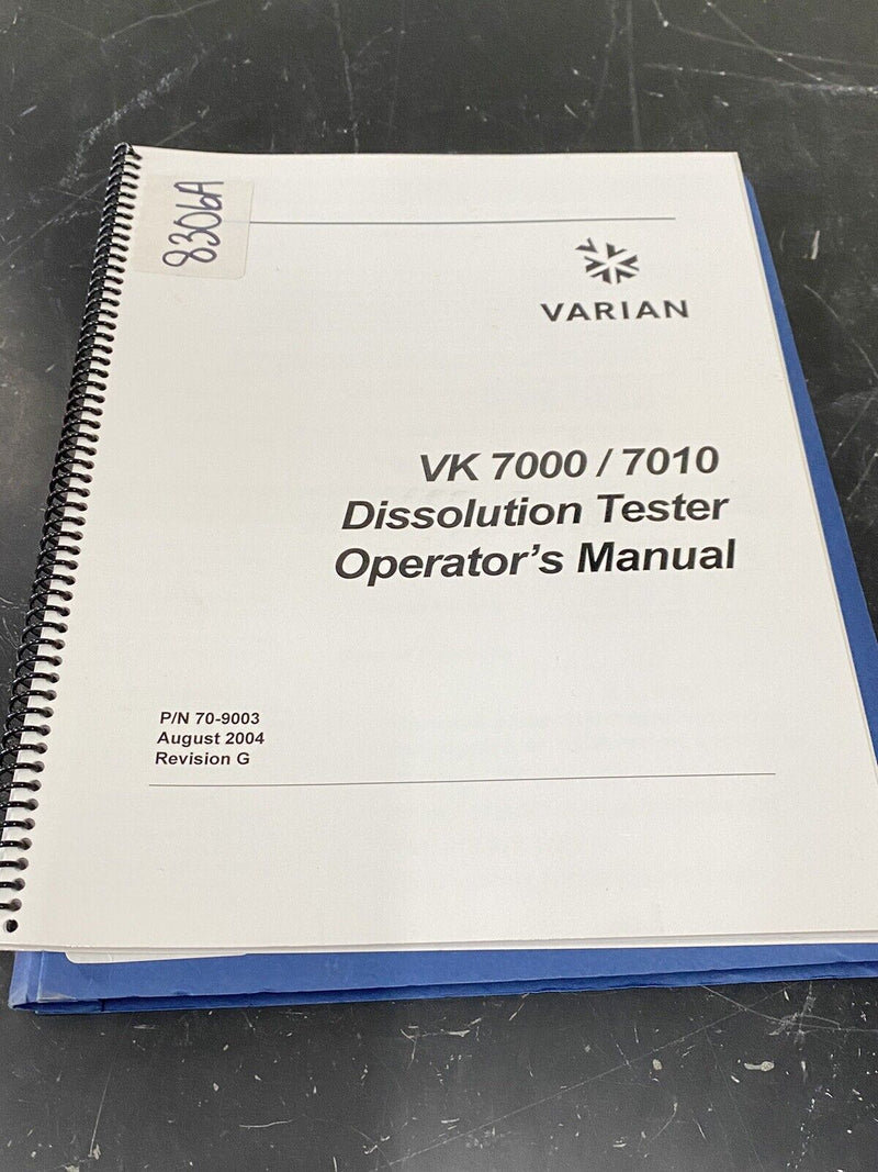 Varian VK 7000 7010 dissolution tester - User Guide / Manual