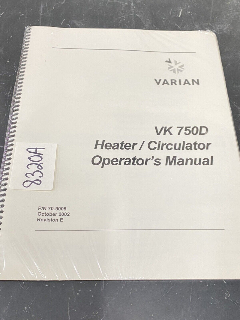 Varian VK 750D heater / circulator - User Guide / Manual