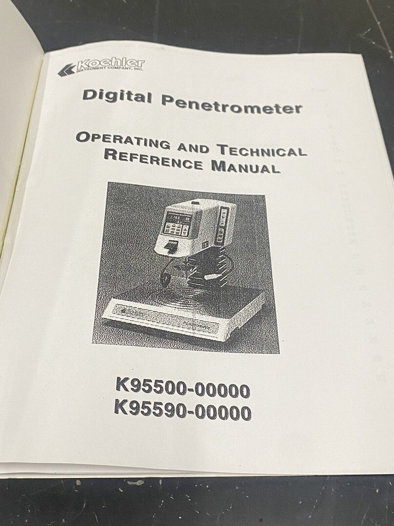 Koehler digital penetrometer - User Guide / Manual