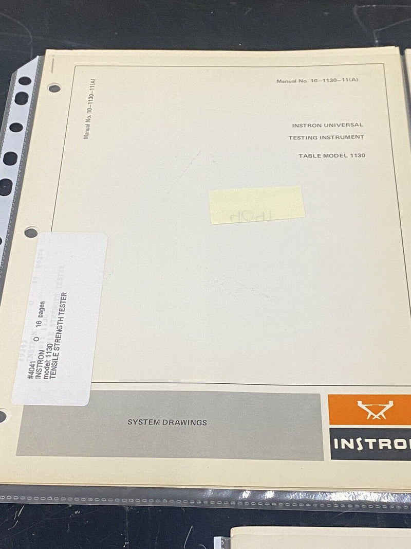 lot 3 instron universal - User Guide / Manual
