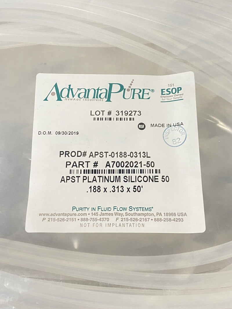 new ADVANTA PURE APST Platinum Silicone 50 Clear Tubing (3/16" x 5/16" x 50')