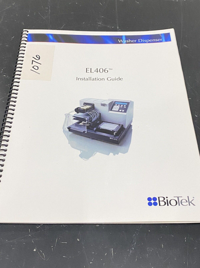 Bio Tek EL 406 washer dispenser - Instruction Book / User Guide