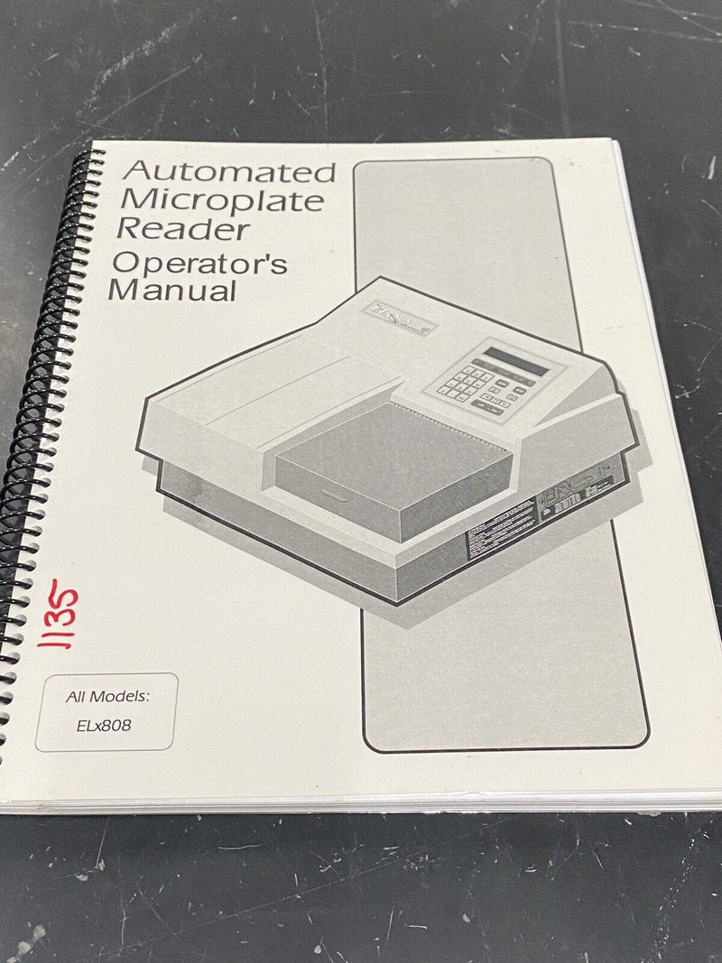 Automated microplate reader ELx808 - Instruction Book / User Guide