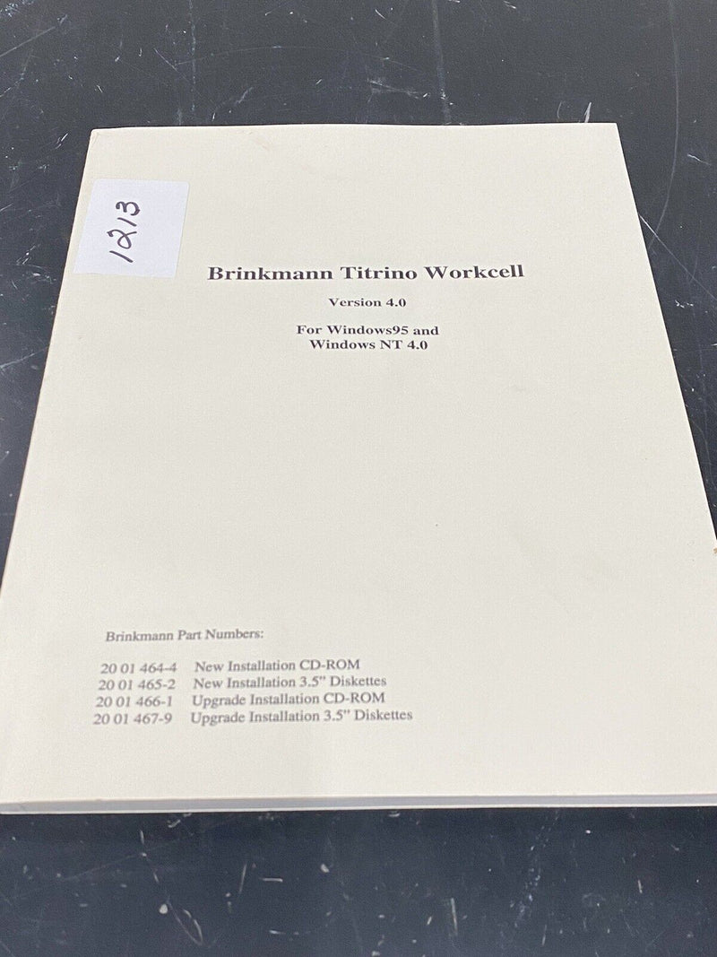 Brinkmann Titrino workcell - Instruction Book / User Guide