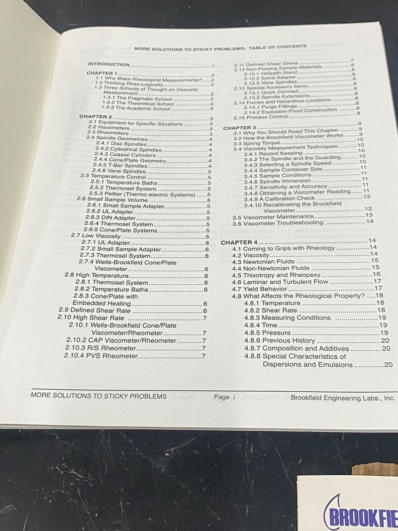 (3) Brookfield viscometer & application software - Instruction Book / User Guide