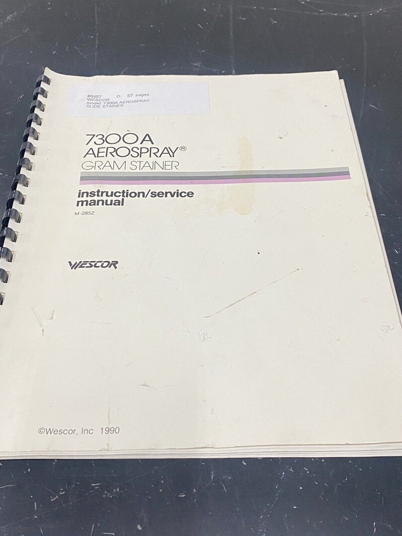 Wescor 7300A aerospray gram stainer - Instruction Book / User Guide