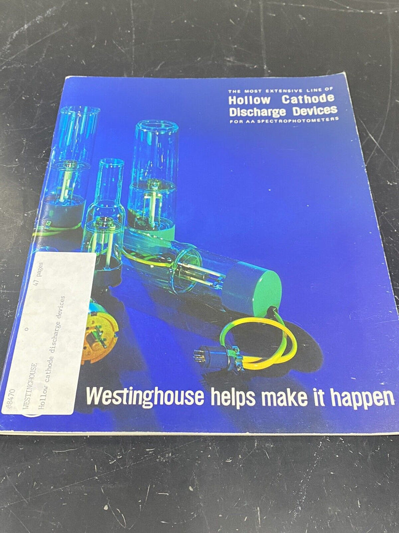 Westinghouse hollow cathode lamps - Instruction Book / User Guide