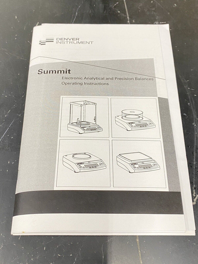 Denver Instruments Summit Balances - Instruction Book / User Guide / Manual