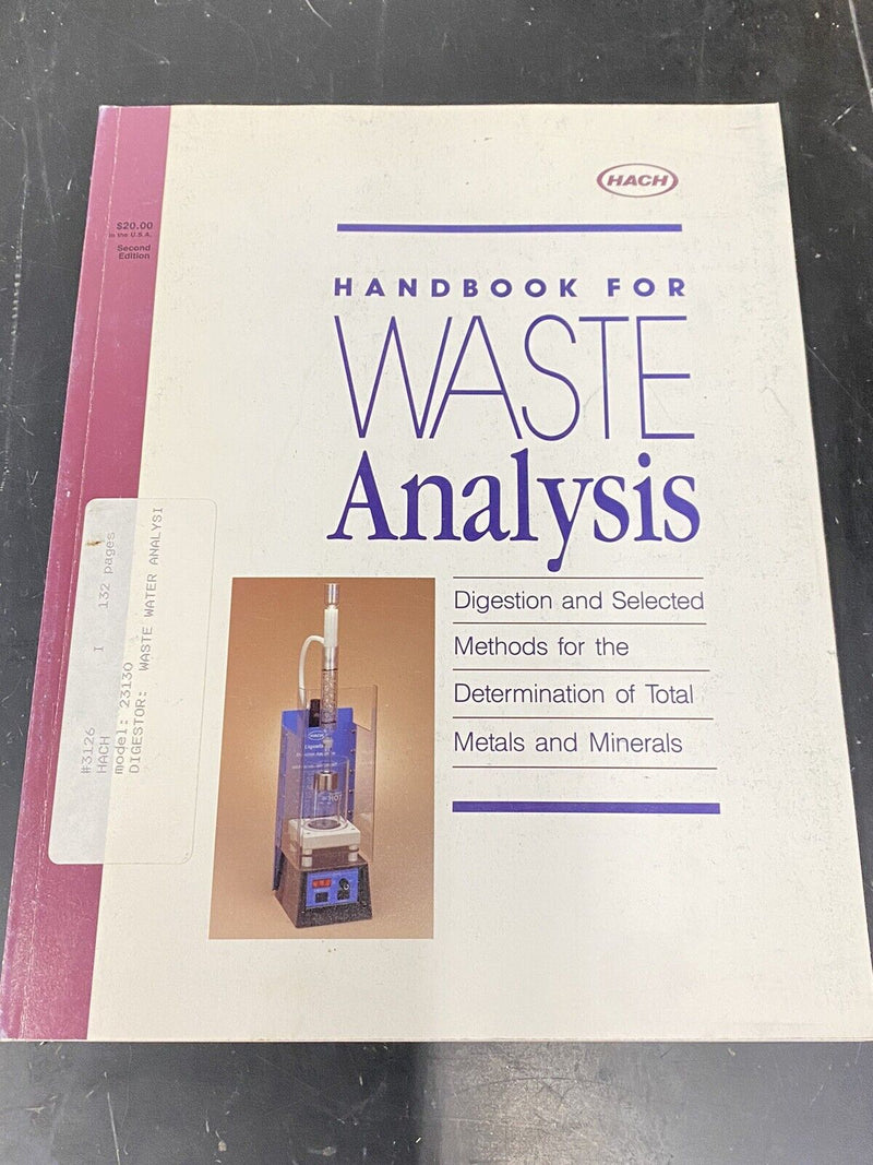 HACH Handbook For Waste Analysis - Instruction Book / User Guide / Manuel
