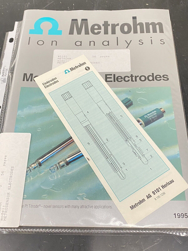 Metrohm Ion Analysis Electrodes - User Guide / Manual / Instructions Book