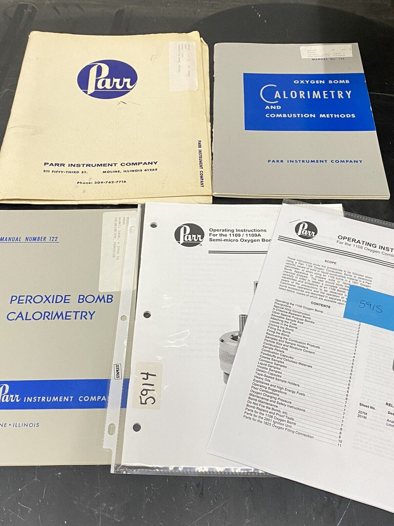 Parr Oxygen Bomb Calorimetry - User Guide / Manual / Instructions Book