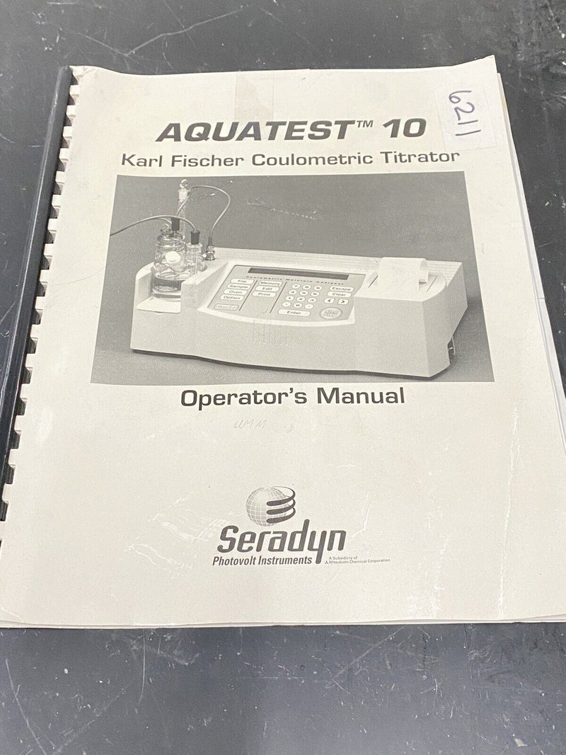 Karl Fisher Coulometric Titrator Aquatest 10 - User Guide / Instructions Book