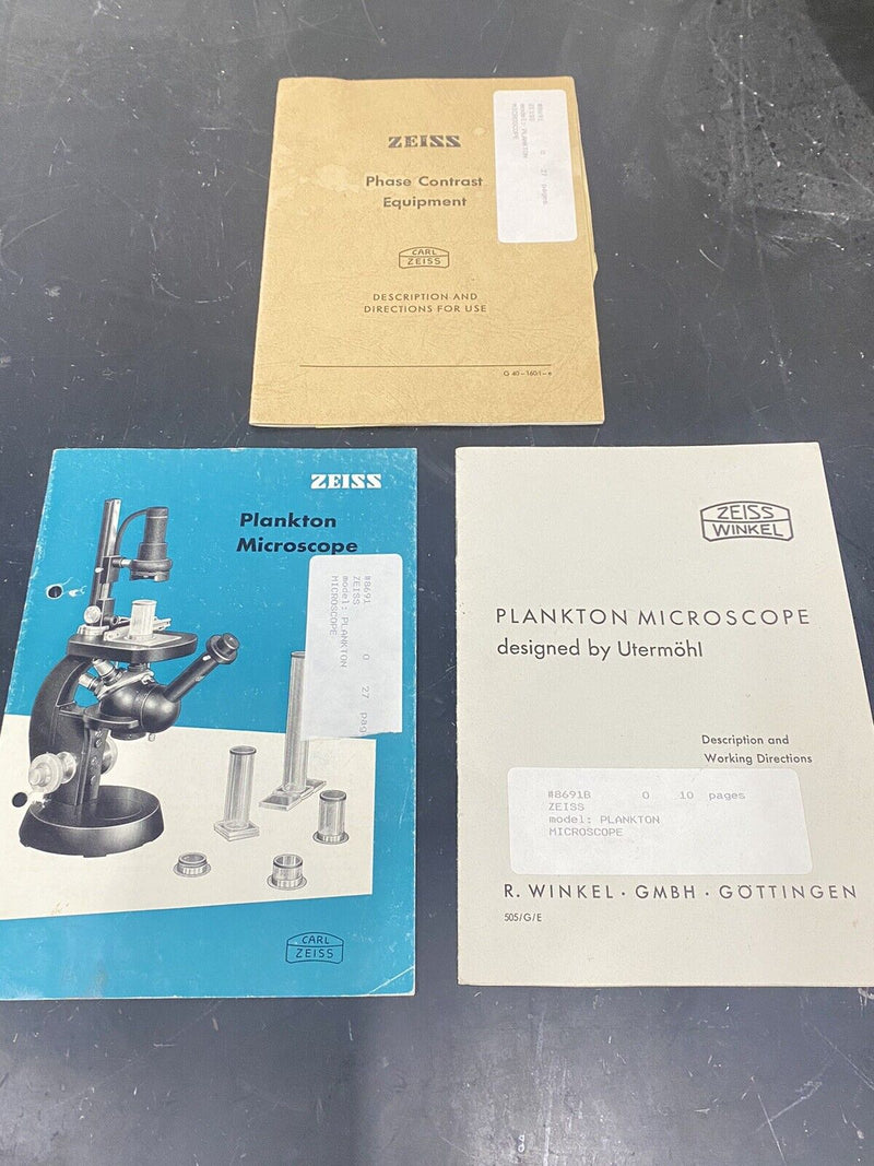 Zeiss Plankton Microscope - User Guide / Manual / Instructions Book