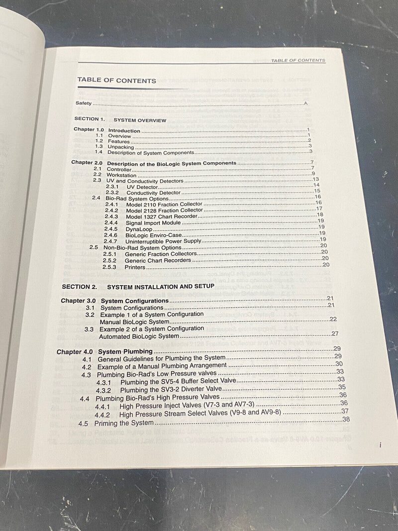 Bio-Rad Biologic Chromatography System - User Guide / Manual / Instructions Book